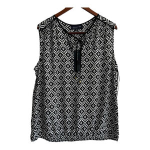 Jones New York Signature June Sleeveless Top XL NWT Abstract Minimalist‎ Classic